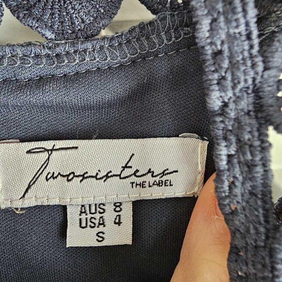 SIZE 4 RIVERS MIDI DRESS - STEEL BLUE - Picture 3 of 5